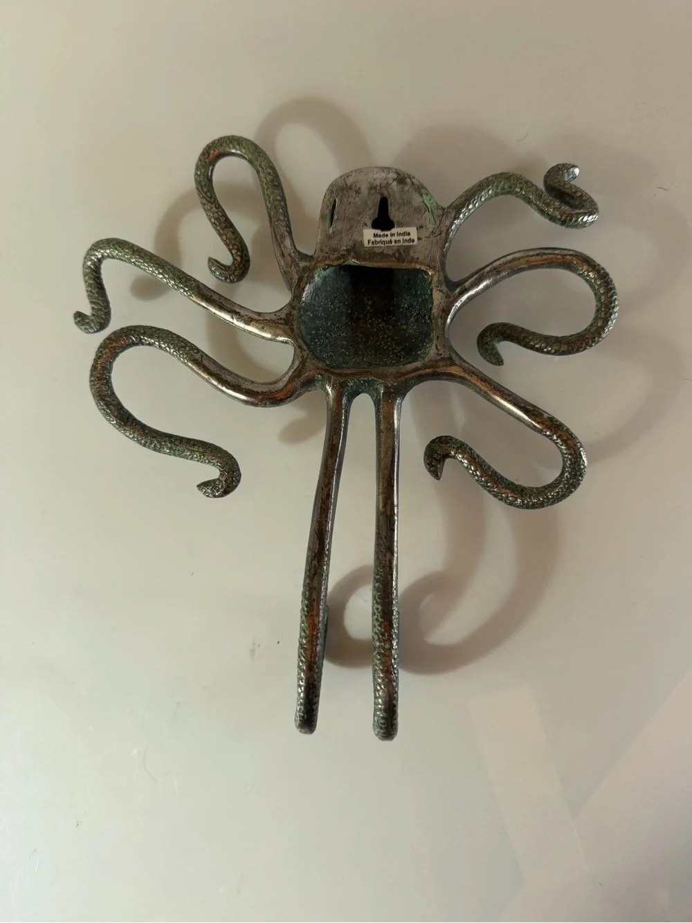 Original Anthropologie Octopus Wall Hook in heavy metal made in India from 2012